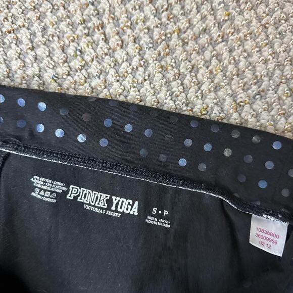 Cute vintage y2k VS PINK low rise fold over logo polka dot capri leggings - Picture 5 of 6